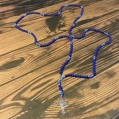 ROSÁRIO PÉROLA AZUL NOSSA SENHORA APARECIDA 8MM (1 UNIDADE)