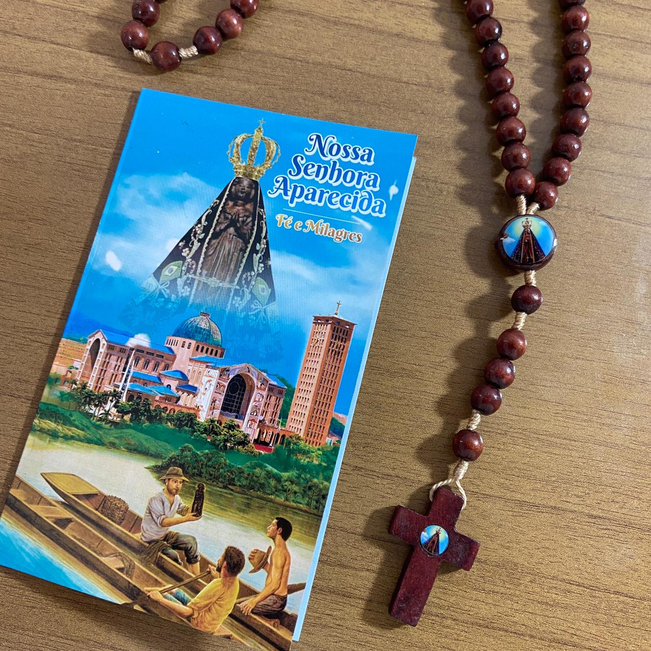 TERÇO DE MADEIRA NOSSA SENHORA APARECIDA 8MM MOD3 (3 UNIDADES)