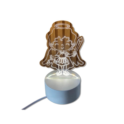 ABAJUR COM LED SÃO MIGUEL ARCANJO 18,5CM (1 UNIDADE)