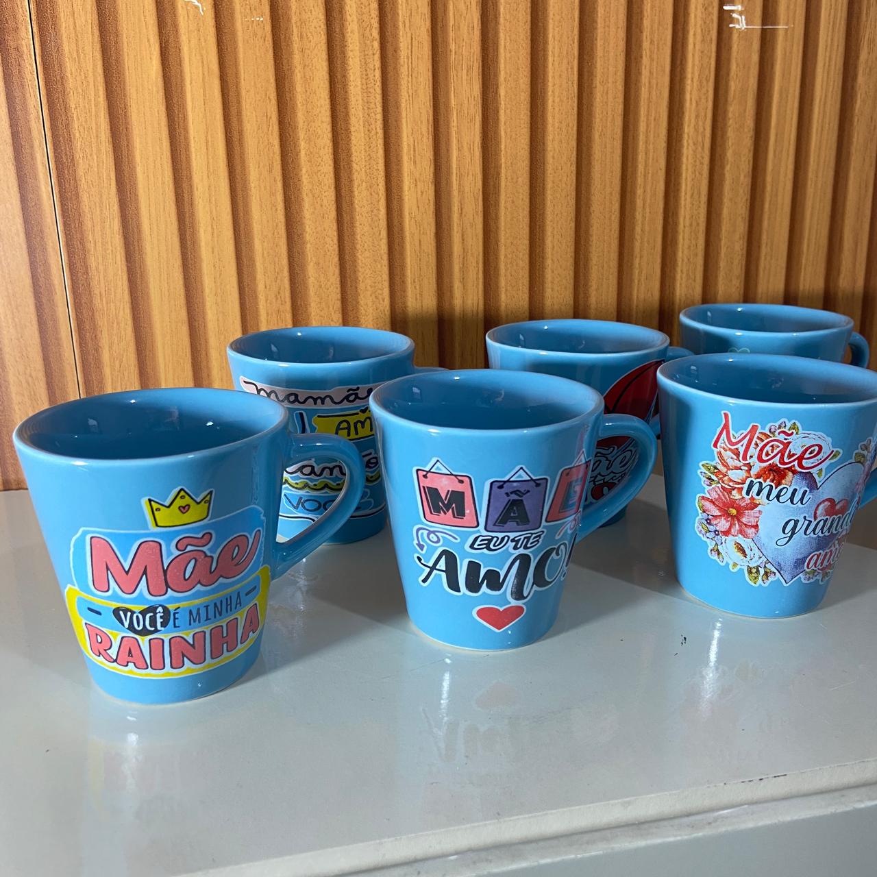 XÍCARA AZUL MOD1 MÃE - FRASES SORTIDAS 120ML (1 UNIDADE)
