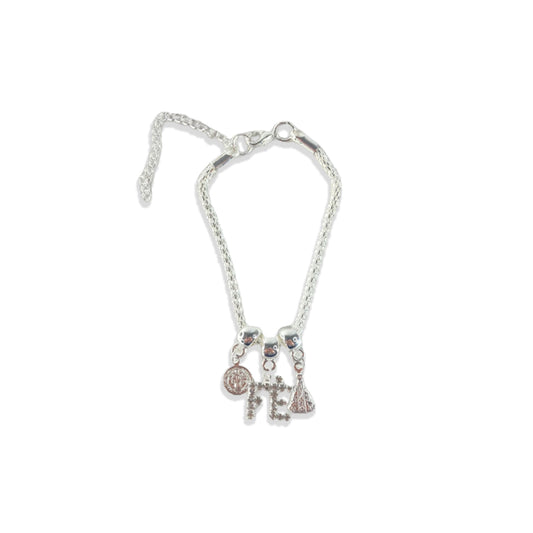 PULSEIRA NÍQUEL FÉ COM STRASS BRANCO (6 UNIDADES)