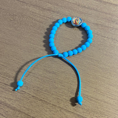 PULSEIRA EMBORRACHADA NOSSA SENHORA DE GUADALUPE AZUL REGULÁVEL (6 UNIDADES)