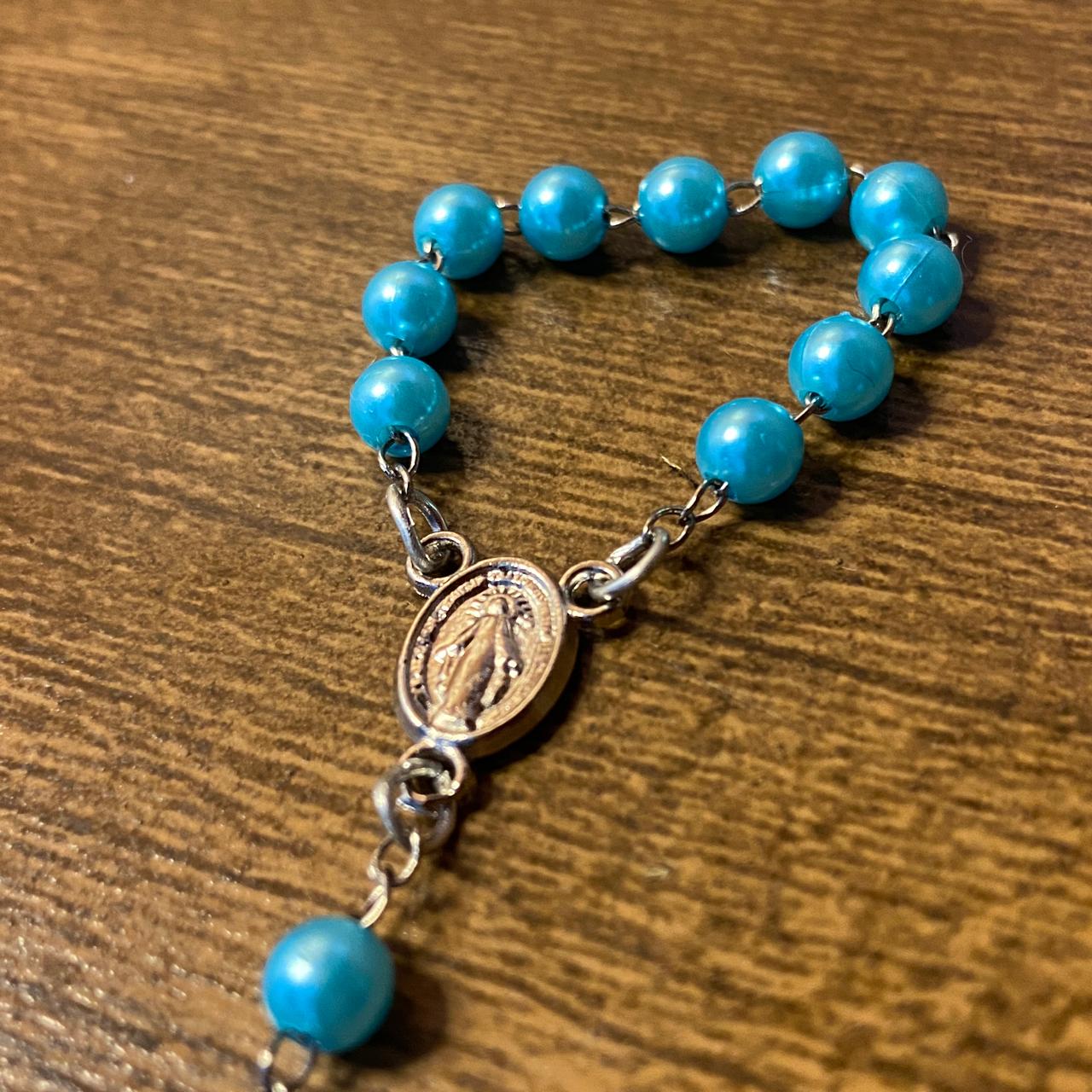 DEZENA DE DEDO PEROLA AZUL 6MM (12 UNIDADES)