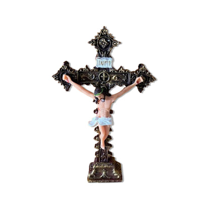 CRUCIFIXO DE RESINA NACIONAL MESA 18CM (1 UNIDADE)