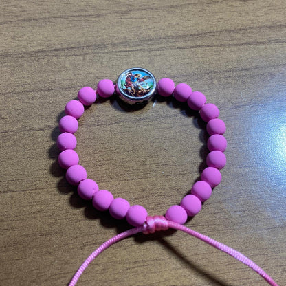 PULSEIRA EMBORRACHADA SÃO MIGUEL ARCANJO ROSA REGULÁVEL (6 UNIDADES)