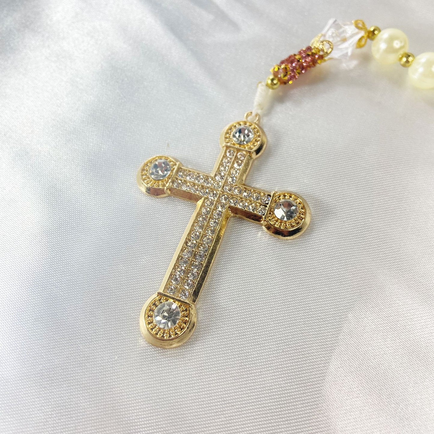 TERÇO DE NOIVA PÉROLA NOSSA SENHORA APARECIDA MOD2 10MM (1 UNIDADE)