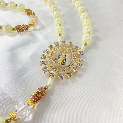 TERÇO DE NOIVA PÉROLA NOSSA SENHORA APARECIDA MOD2 10MM (1 UNIDADE)