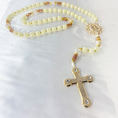 TERÇO DE NOIVA PÉROLA NOSSA SENHORA APARECIDA MOD2 10MM (1 UNIDADE)