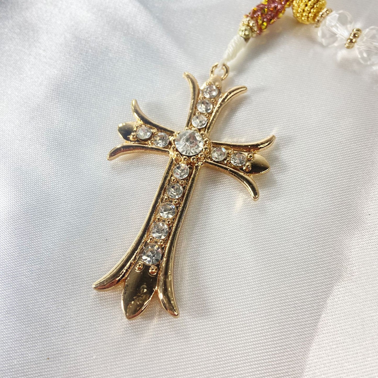 TERÇO DE NOIVA CRISTAL NOSSA SENHORA APARECIDA MOD5 10MM (1 UNIDADE)