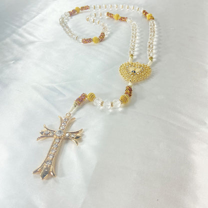 TERÇO DE NOIVA CRISTAL NOSSA SENHORA APARECIDA MOD5 10MM (1 UNIDADE)