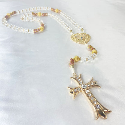 TERÇO DE NOIVA CRISTAL NOSSA SENHORA APARECIDA MOD5 10MM (1 UNIDADE)