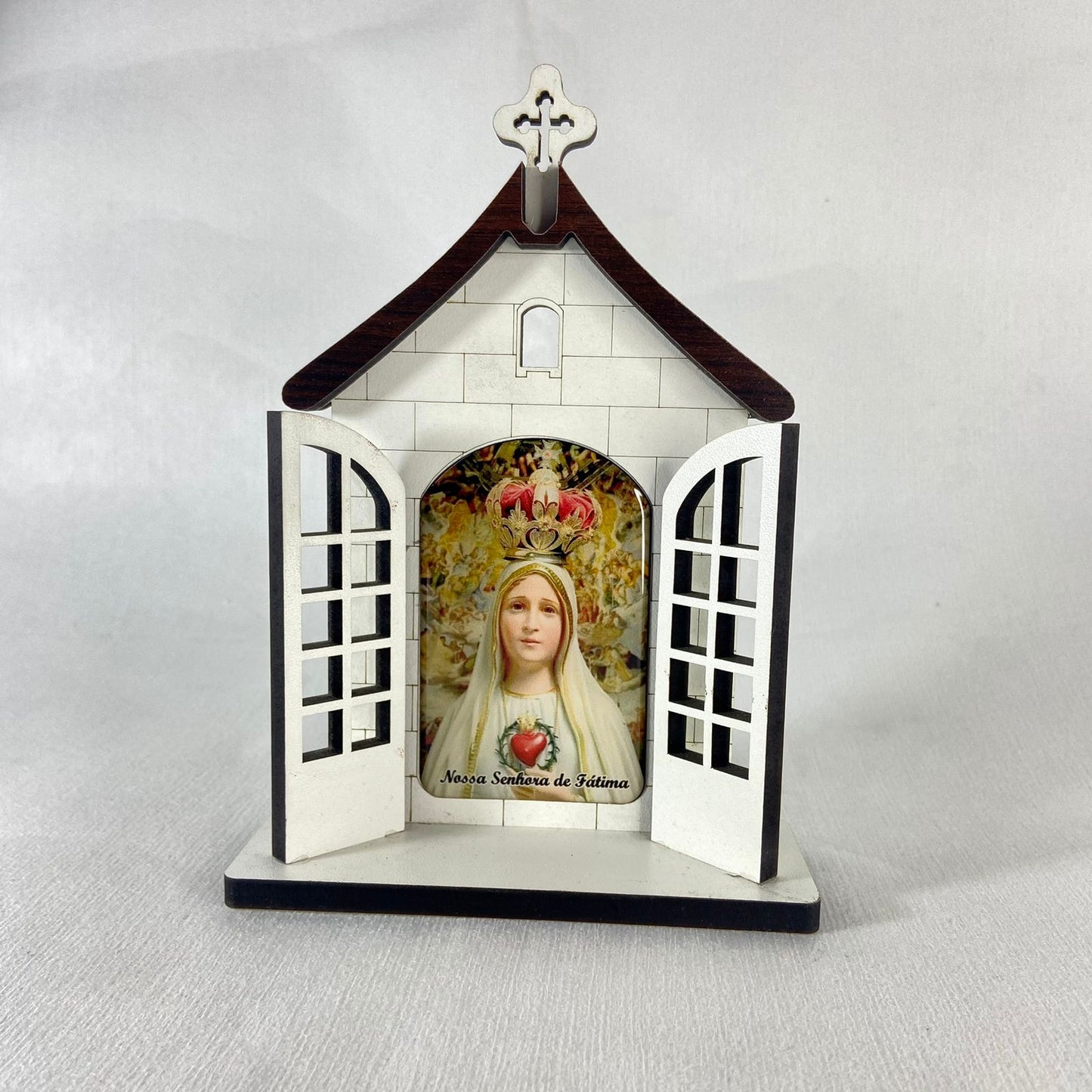 CAPELA PORTA NOSSA SENHORA DE FÁTIMA 16CM ( 1 UNIDADE)