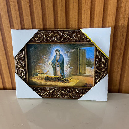 QUADRO COM MOLDURA RESINADO NOSSA SENHORA DE GUADALUPE 15,5 X 20,5  (1 UNIDADE)