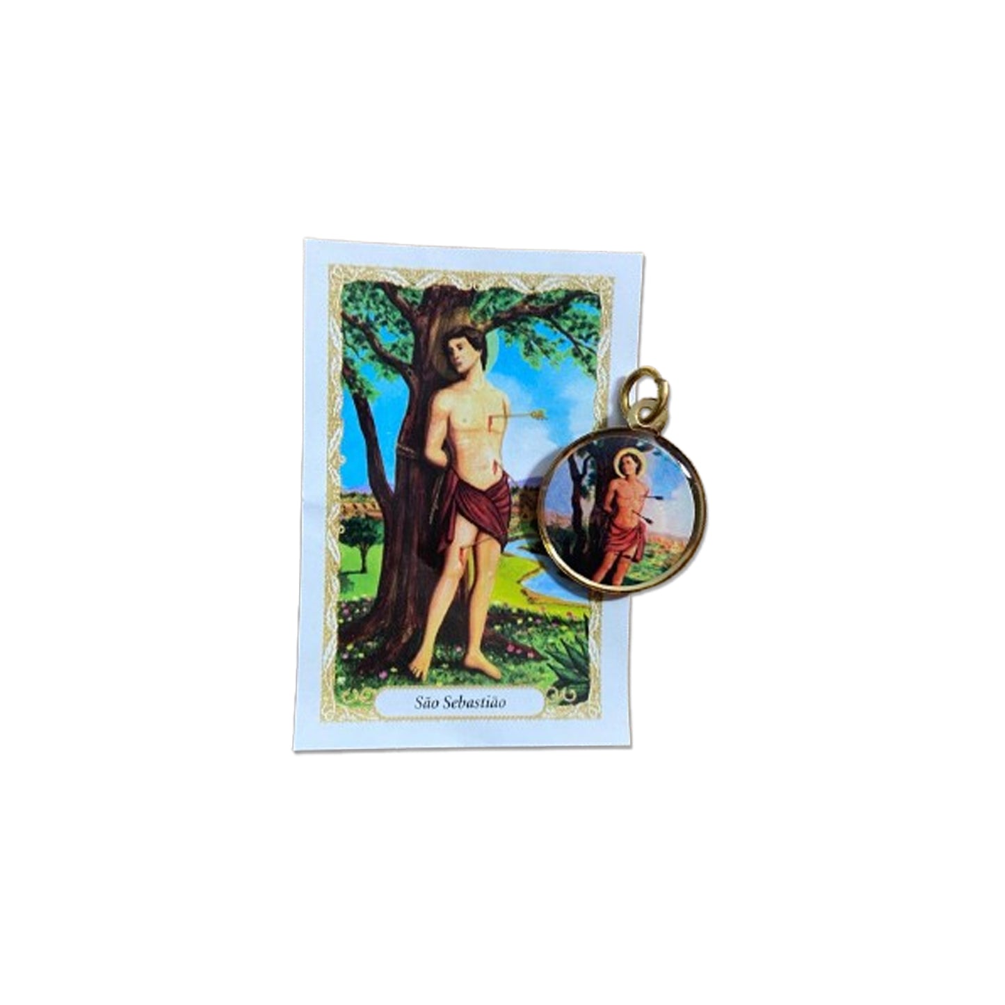 MEDALHA DUPLA FACE SÃO SEBASTIÃO (12 UNIDADES)