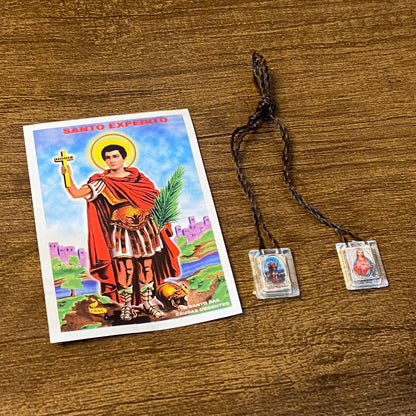 ESCAPULÁRIO CORDINHA SAGRADO CORAÇÃO DE JESUS E SANTO EXPEDITO (12 UNIDADES)