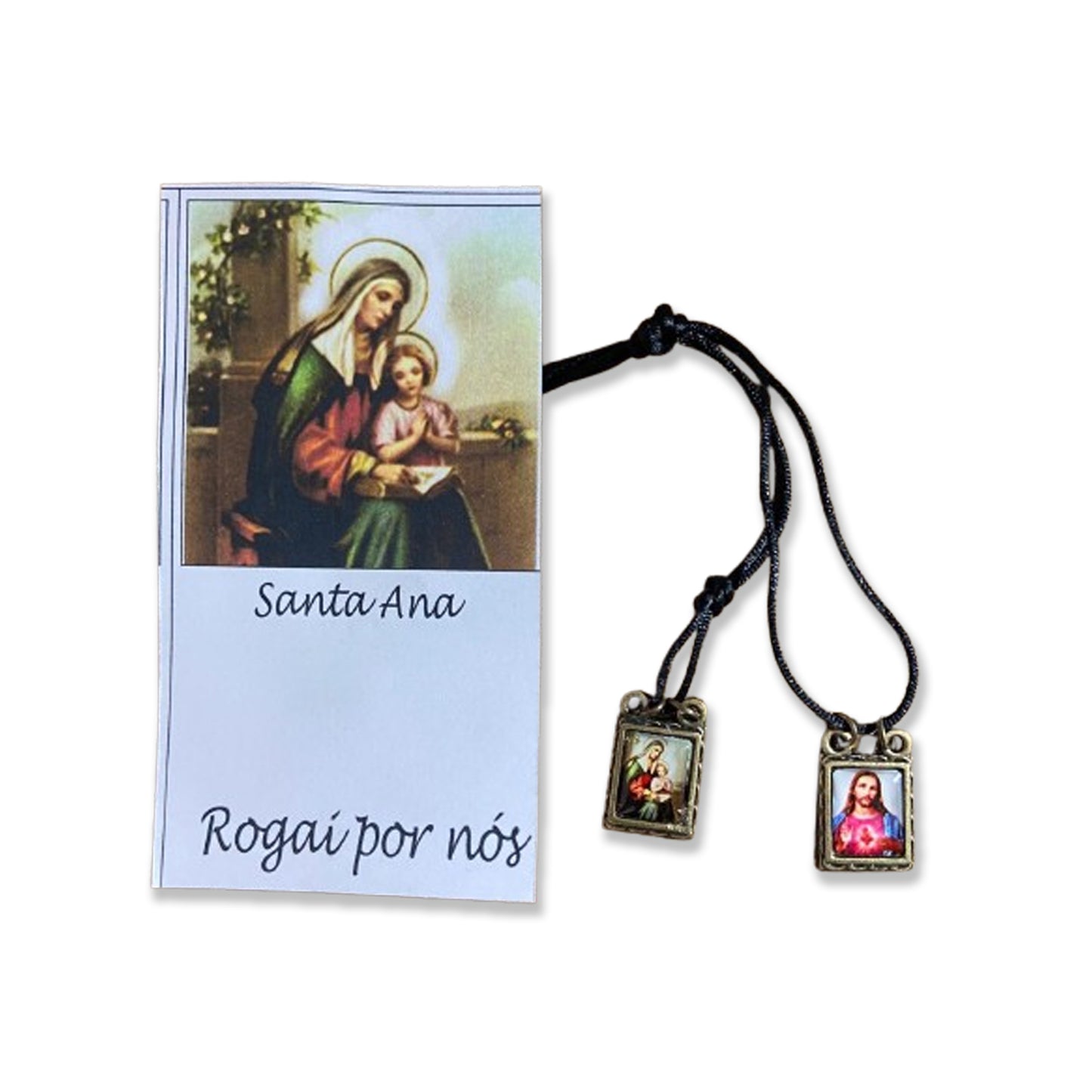 ESCAPULÁRIO DE COURO SANTA ANA (12 UNIDADES)