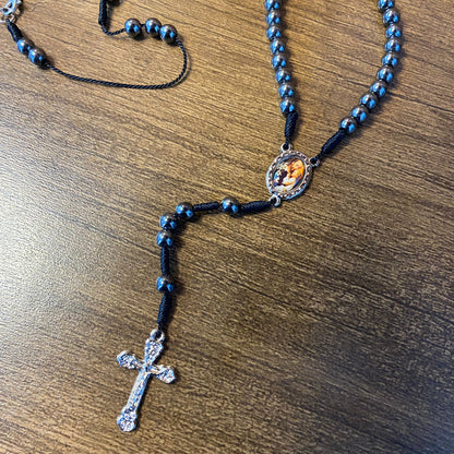 TERÇO SEMICRISTAL NA CAIXINHA SÃO RITA 6MM (6 UNIDADES)