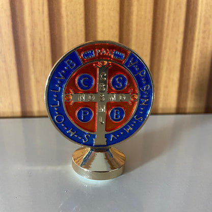 MEDALHÃO SÃO BENTO PARA CARRO DOURADO MOD2 (6 UNIDADES)