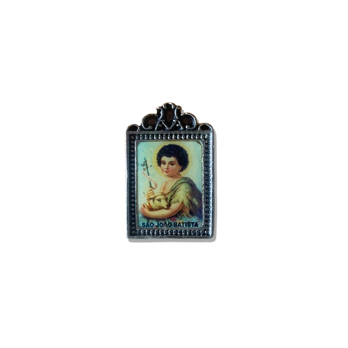 ADORNO DE MESA METAL SÃO JOÃO BATISTA MENINO 5CM (1 UNIDADE)