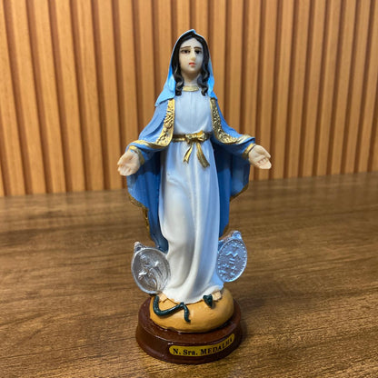 IMAGEM DE RESINA NACIONAL NOSSA SENHORA DAS GRAÇAS MEDALHA MILAGROSA 15CM (1 UNIDADE)