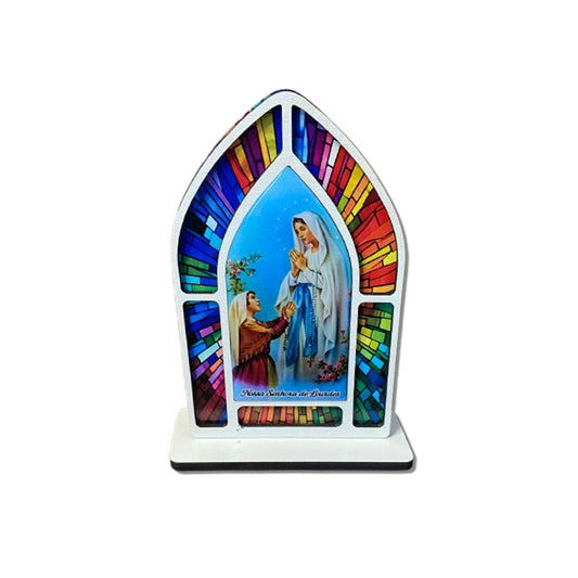 CAPELA MDF VITRAL NOSSA SENHORA DE LOURDES 18CM (1 UNIDADE)