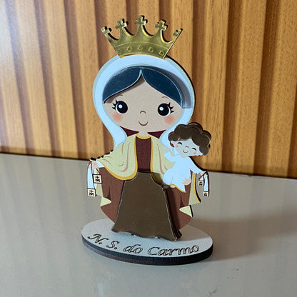 IMAGEM MDF INFANTIL NOSSA SENHORA DO CARMO COM ACRÍLICO 12,5CM (1 UNIDADE)