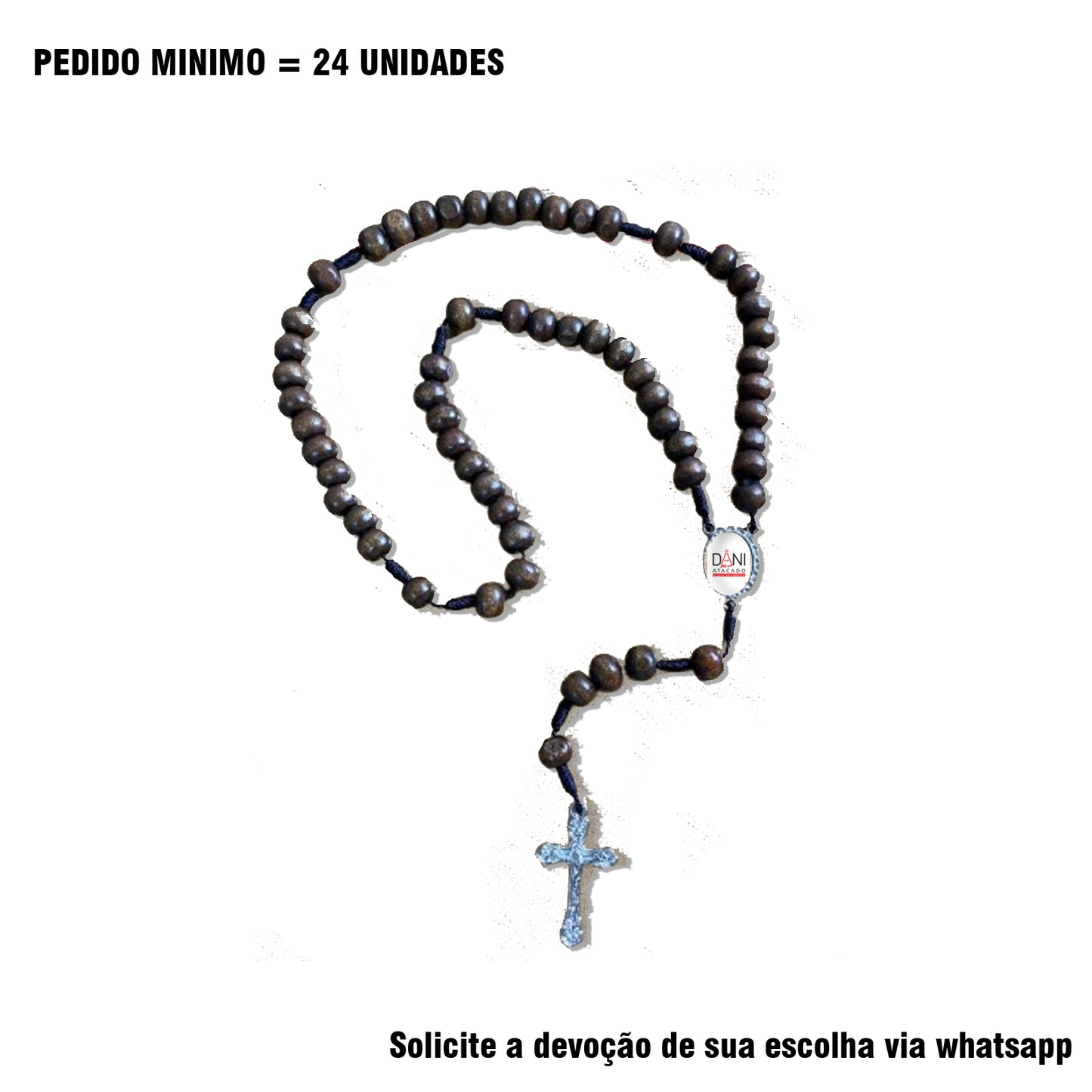 TERÇO DE MADEIRA PERSONALIZADO 8MM (1 UNIDADE)