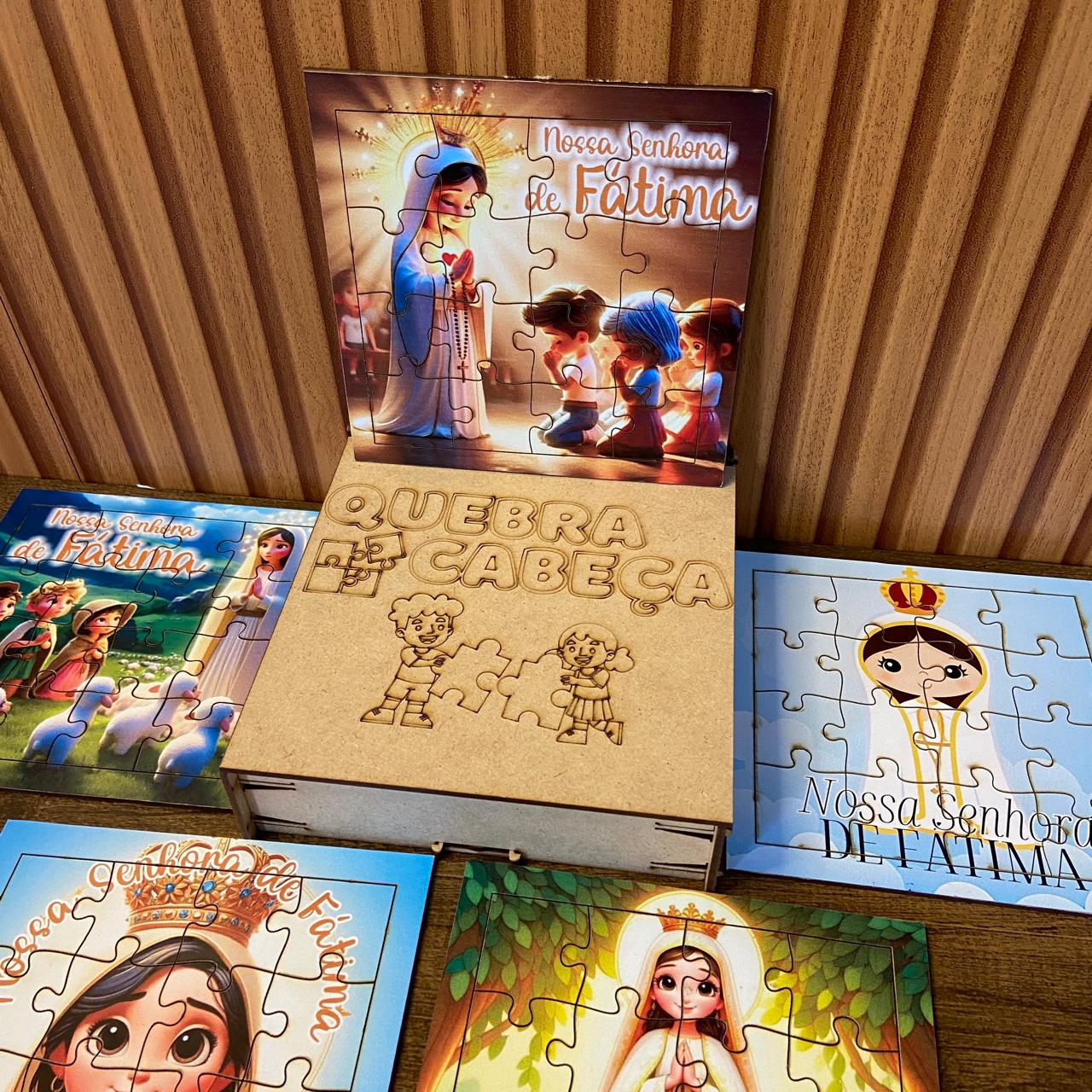 KIT QUEBRA CABEÇA INFANTIL MDF NOSSA SENHORA DE FÁTIMA (5 UNIDADE)