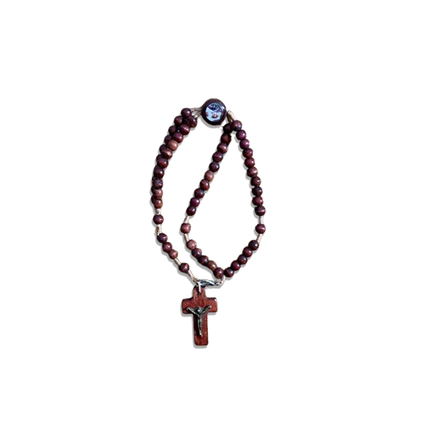 TERÇO PULSEIRA MADEIRA NOSSA SENHORA DE FÁTIMA (12 UNIDADES)