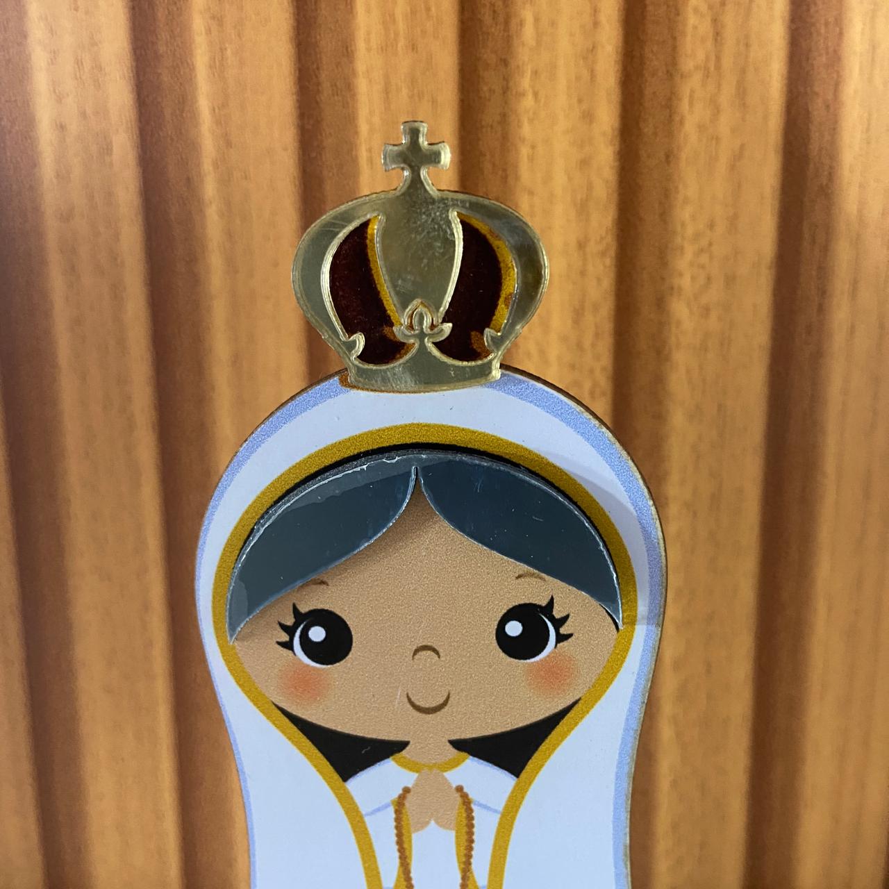 IMAGEM MDF INFANTIL COM ACRÍLICO NOSSA SENHORA DE FÁTIMA 12CM (1 UNIDADE)