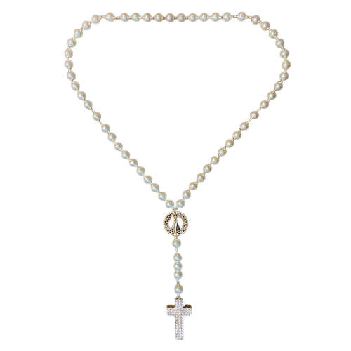 TERÇO DE NOIVA PÉROLA NOSSA SENHORA APARECIDA 14MM (1 UNIDADE)