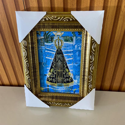 QUADRO COM MOLDURA RESINADO NOSSA SENHORA APARECIDA 20,5X15,5 (1 UNIDADE)