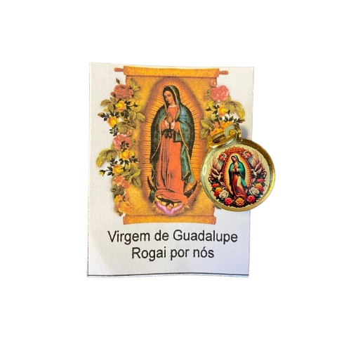 MEDALHA DUPLA FACE NOSSA SENHORA DE GUADALUPE (12 UNIDADES)