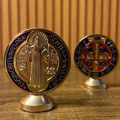 MEDALHÃO SÃO BENTO PARA CARRO DOURADO MOD2 (6 UNIDADES)