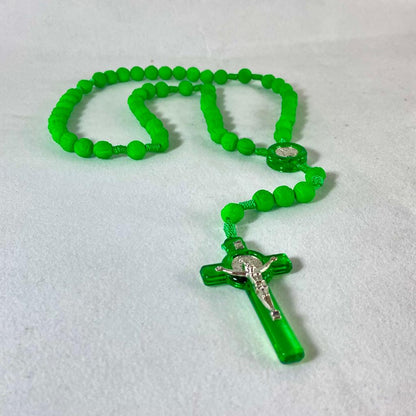 TERÇO CONTA DE ROSAS  VERDE 8MM(6 UNIDADES)