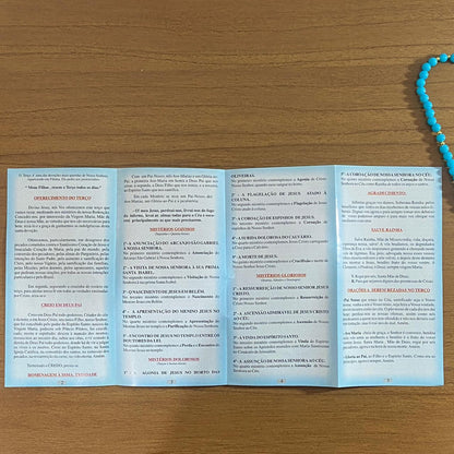 TERÇO PÉROLA AZUL NOSSA SENHORA APARECIDA 6MM (1 UNIDADE)