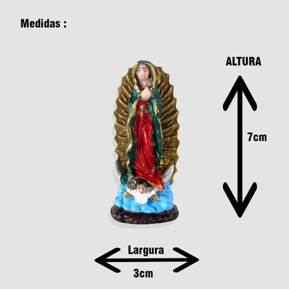 IMAGEM DE RESINA NACIONAL NOSSA SENHORA DE GUADALUPE 07CM (6 UNIDADES)