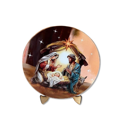 ADORNO DE MESA ACRÍLICO RESINADO PRESÉPIO MOD2 15CM (1 UNIDADE)