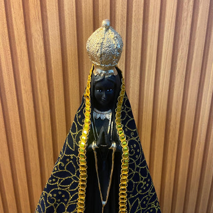 IMAGEM DE GESSO NOSSA SENHORA APARECIDA COM MANTO 33CM (1 UNIDADE)