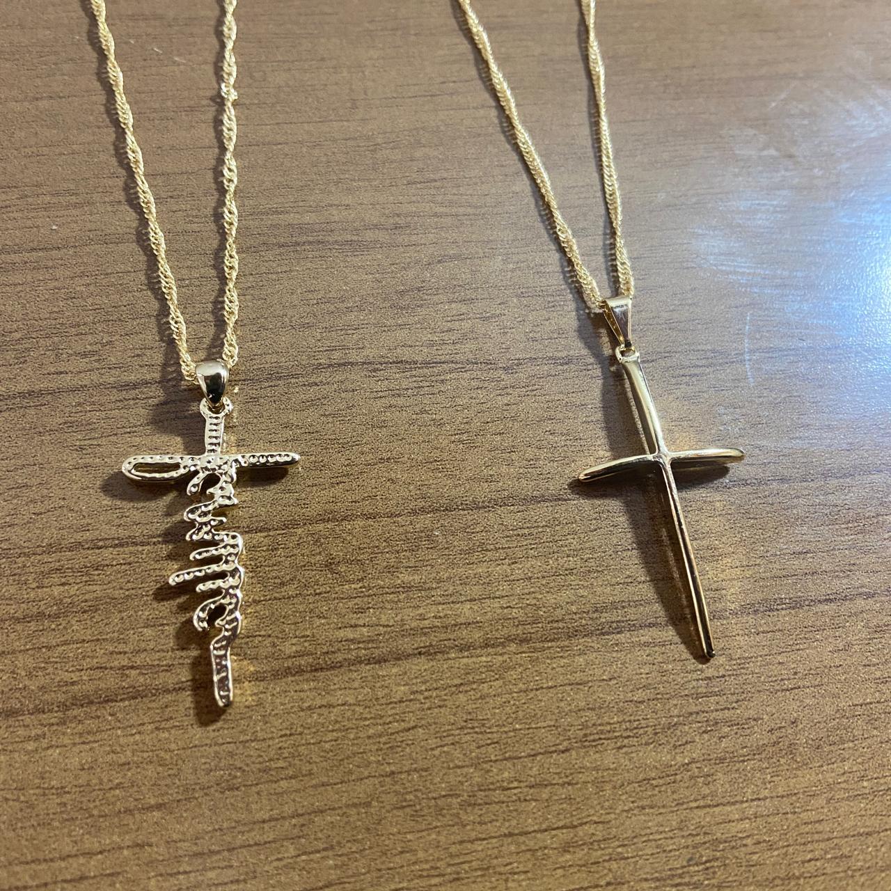 CORRENTE DOURADA CRUZ MODELOS SORTIDOS MOD2  (3 UNIDADES)