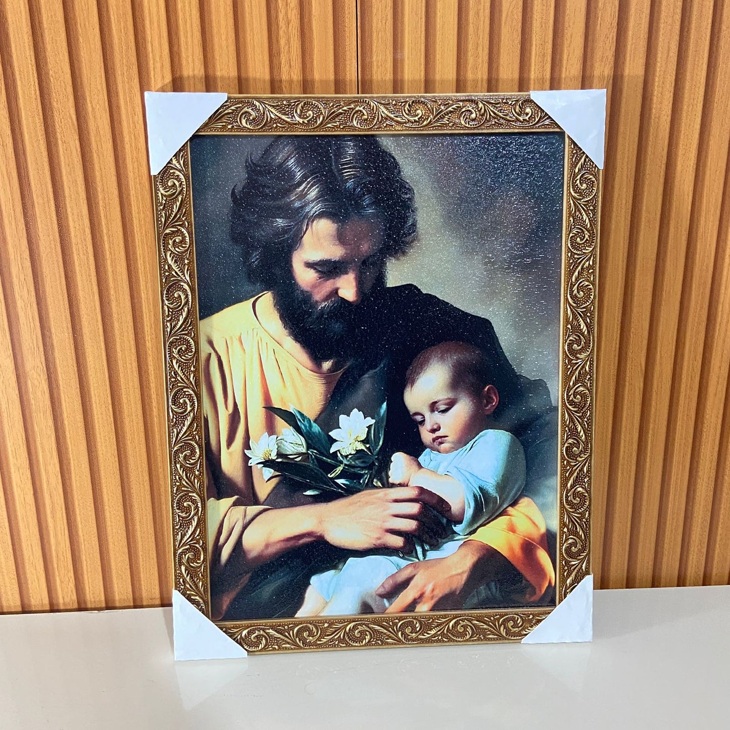 QUADRO COM MOLDURA RESINADO SÃO JOSÉ 45CMX35CM MOD 02 (1 UNIDADE)