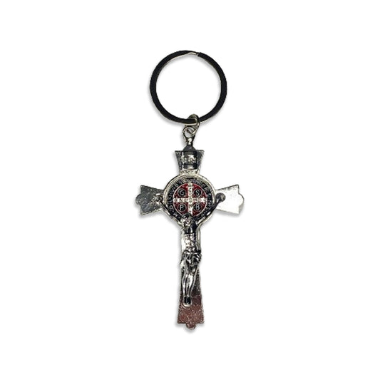 CHAVEIRO METAL CRUCIFIXO COM MEDALHA SÃO BENTO ( 6UNIDADES)