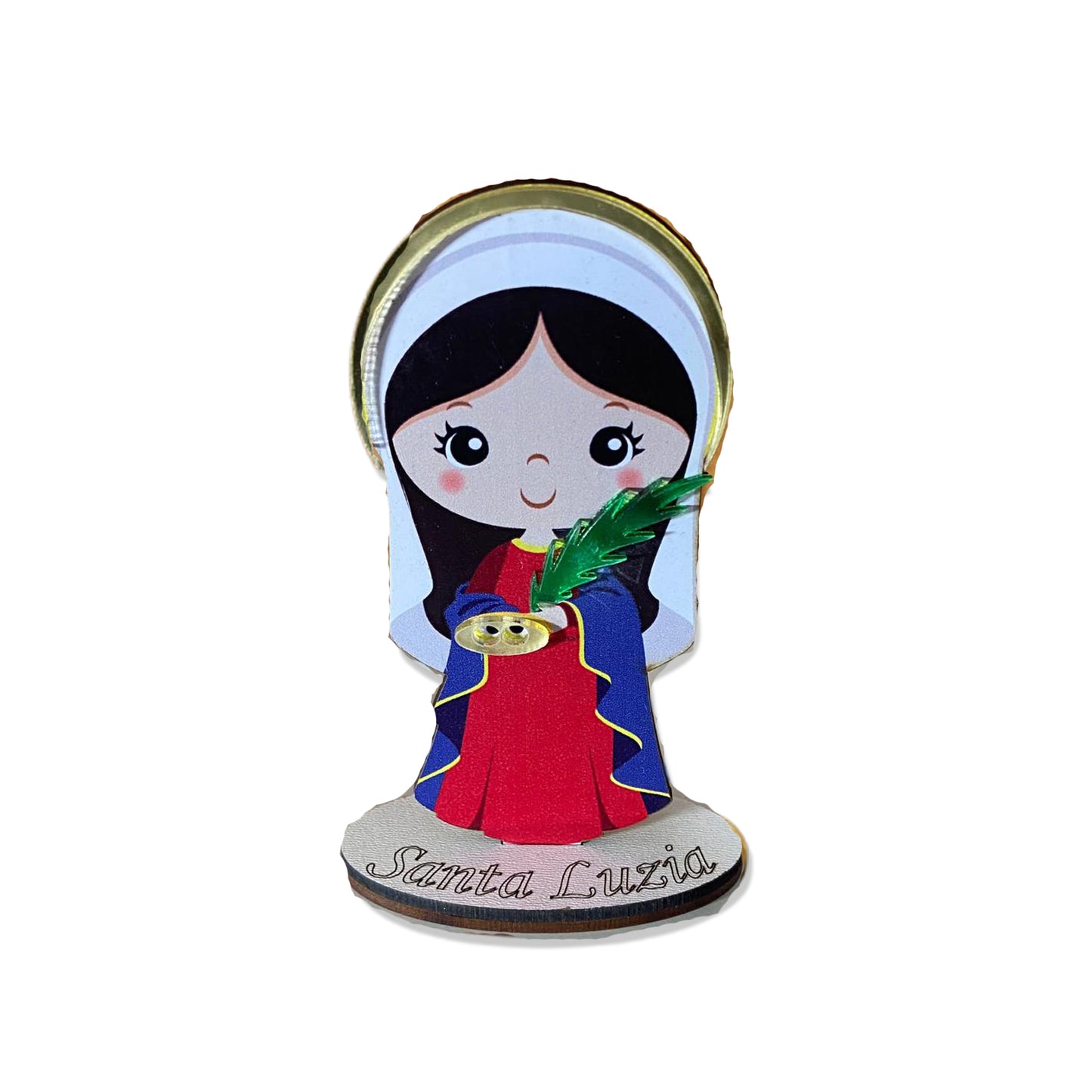 IMAGEM MDF INFANTIL SANTA LUZIA COM ACRÍLICO 12CM (1 UNIDADE)