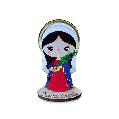 IMAGEM MDF INFANTIL SANTA LUZIA COM ACRÍLICO 12CM (1 UNIDADE)