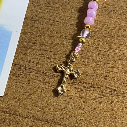 TERÇO MIÇANGA ROSA SANTA TERESINHA 4MM (1UNIDADE)