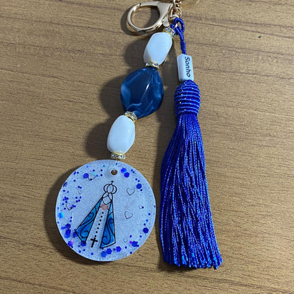 CHAVEIRO DE PEDRARIAS NOSSA SENHORA APARECIDA EM RESINA (1 UNIDADE)