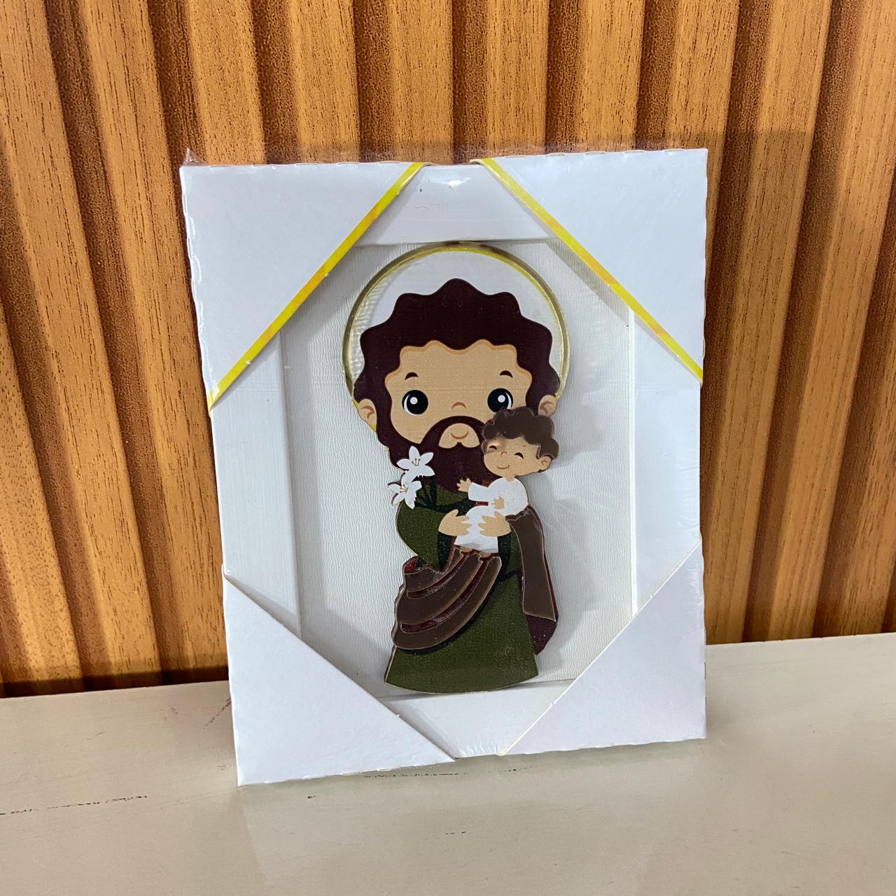 QUADRO MDF SÃO JOSÉ INFANTIL COM ACRÍLICO 16,2CMX 13CM (1 UNIDADE)