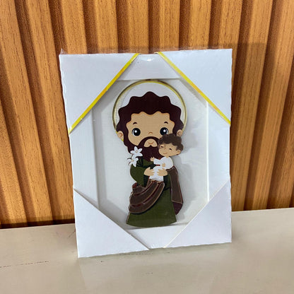 QUADRO MDF SÃO JOSÉ INFANTIL COM ACRÍLICO 16,2CMX 13CM (1 UNIDADE)