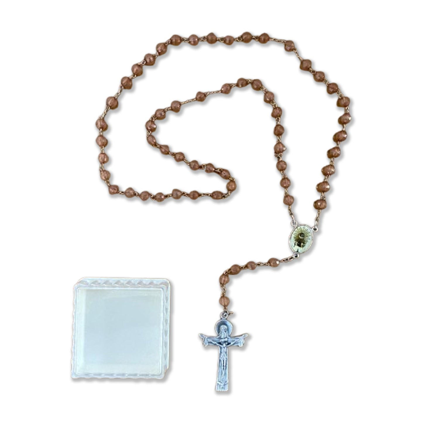 TERÇO CRISTAL NOSSA SENHORA DA SANTA CABEÇA 06CM (1 UNIDADE)