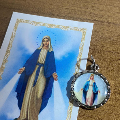 MEDALHA NÍQUEL RESINADA NOSSA SENHORA DAS GRAÇAS (6 UNIDADE)